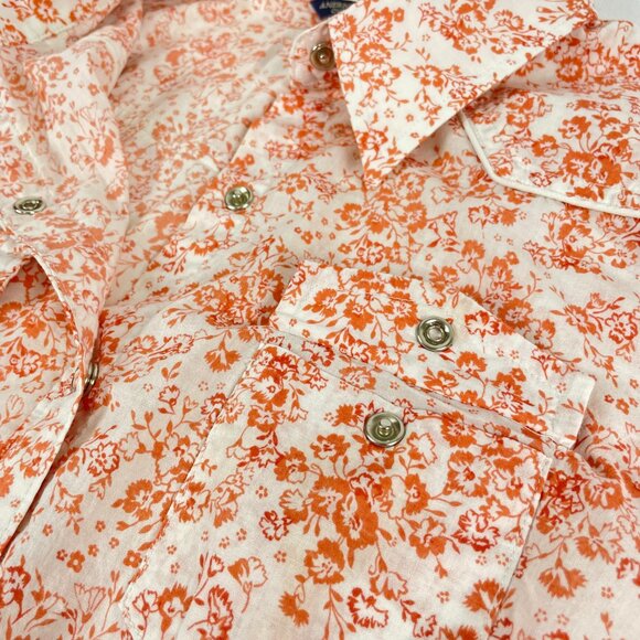 American Eagle Outfitters Floral Snap Button Cowgirl Top Size L - Picture 4 of 14